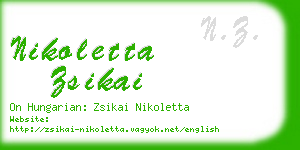 nikoletta zsikai business card